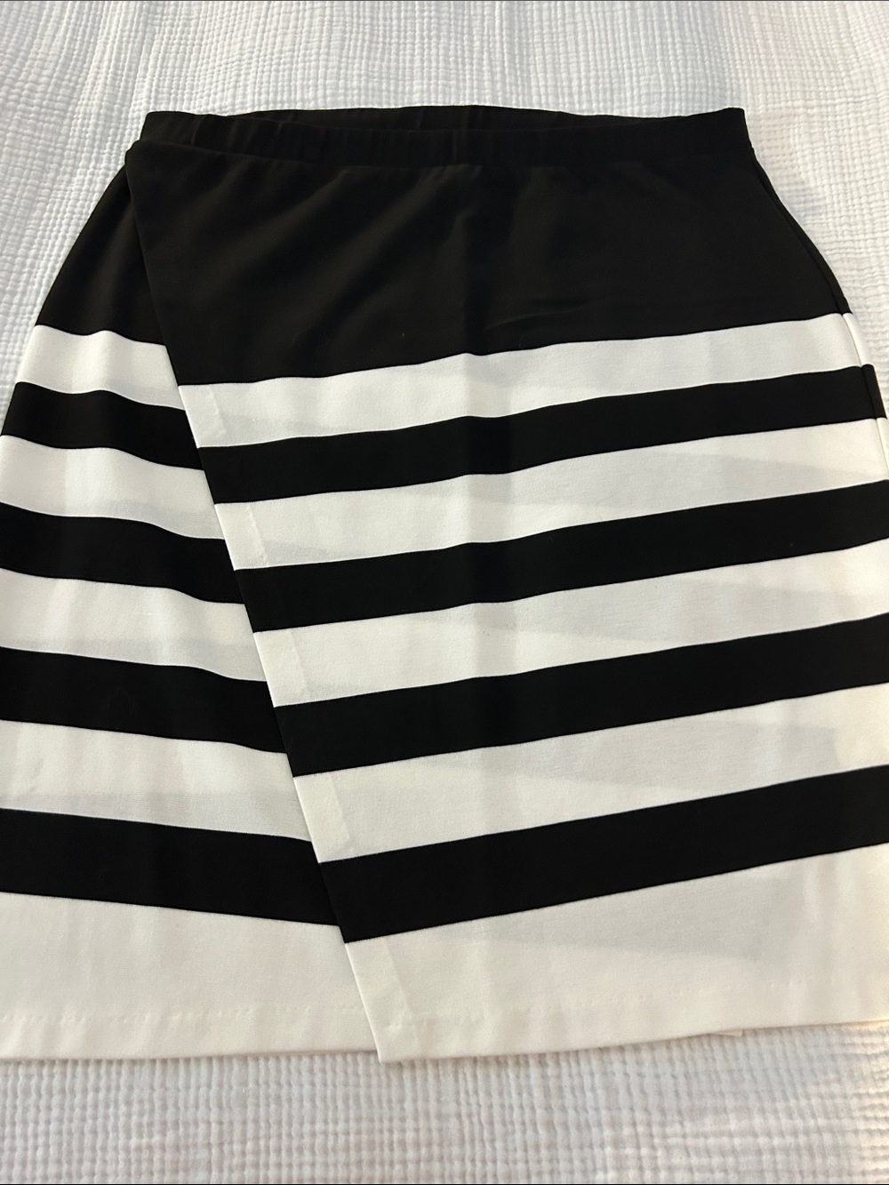 BB Dakota Black and White Striped Midi Skirt